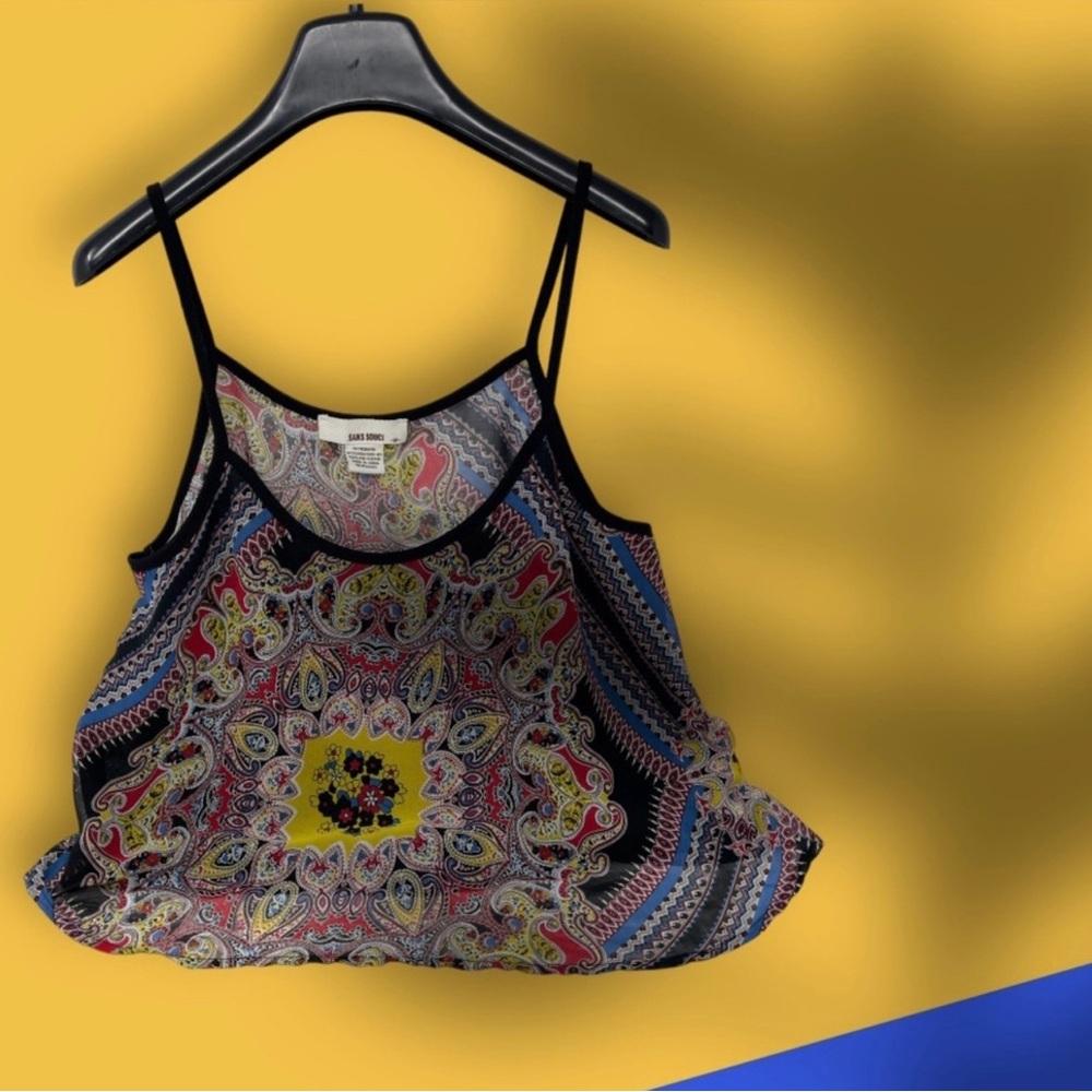 Sans Souci Cropped Floral Print Tank Top - Picture 2 of 8